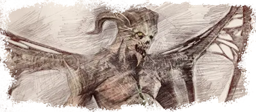 Bestiariusz Gothic Remake 9 G1R Pomniejszy Demon Szkic