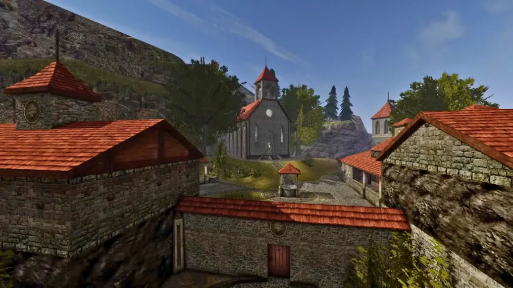 Gothic 2 Revisioned zaskakuje odmienionymi lokacjami 9 Gothic 2 Revisioned - kościół na wzgórzu widok na plac świątynny