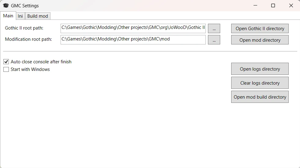 GothicModComposer Settings GothicModComposer Settings