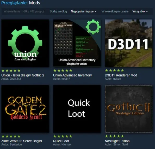 GothicUp Gothic2 Steam Rekord SteamWorkshop