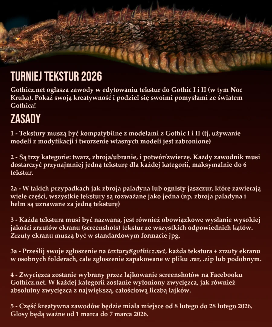 GothicUP turniej tekstur gothicz net zasady