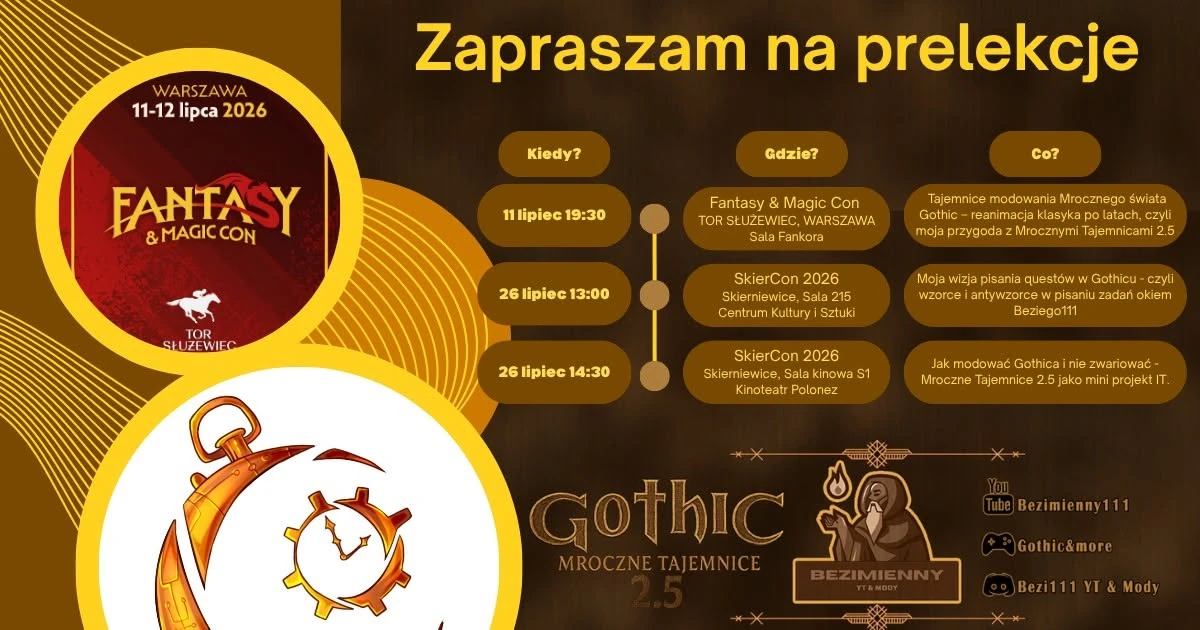 Poznamy tajemnice modowania świata gry Gothic. Zbliża się prelekcja o modyfikacji Mroczne Tajemnice 2.5! 6 Mroczne Tajemnice 2.5