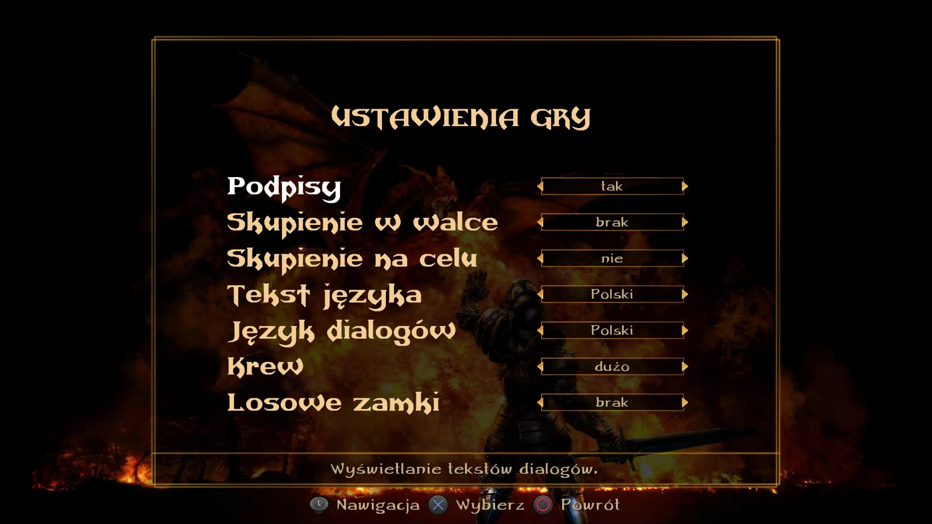 GUP Gothic2PS5 Ustawienia Gry