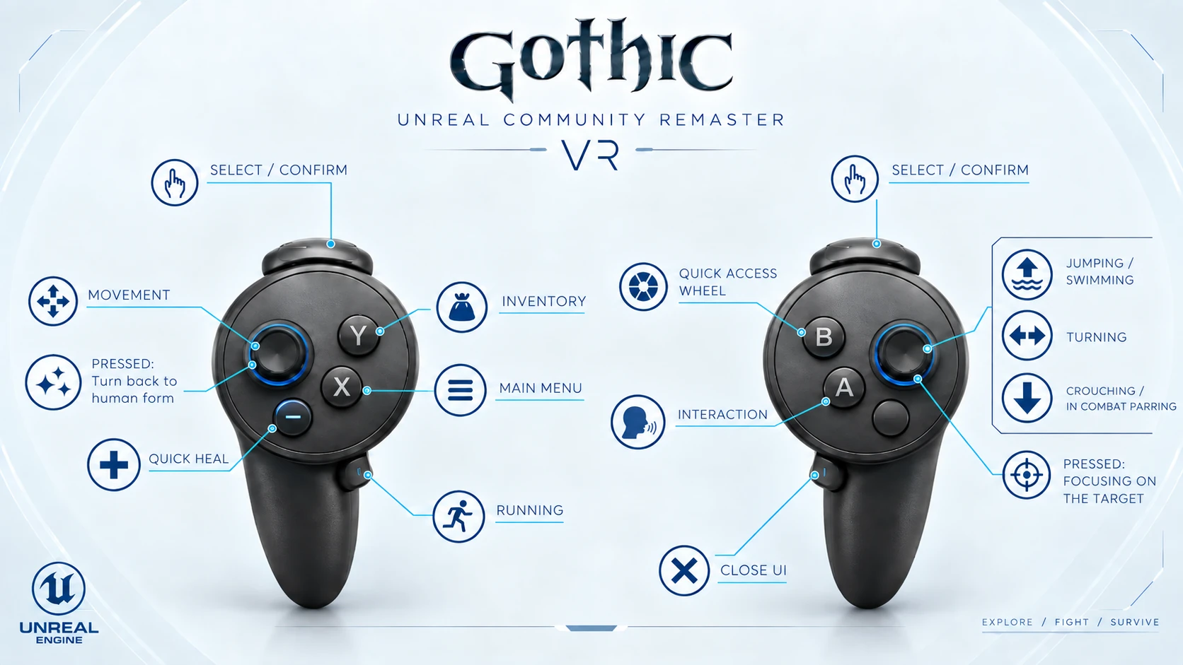 Gothic VR Now Available to Download on Steam. Explore the Valley of Mines in Virtual Reality with Unreal Engine 5! 9 GothicUp GothicVRRelease Controls